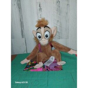 Disney Store Aladdin Abu Monkey 11” Plush! Hands Fasten Together  Exclusive